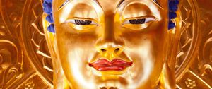 Preview wallpaper buddha, statue, gold, buddhism