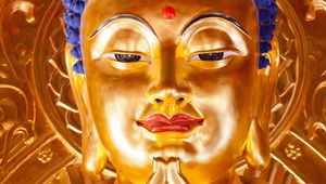 Preview wallpaper buddha, statue, gold, buddhism