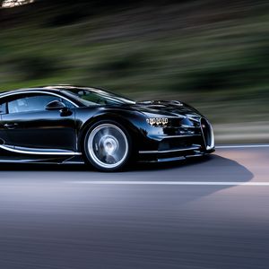 Preview wallpaper bugatti, chiron, speed, side view