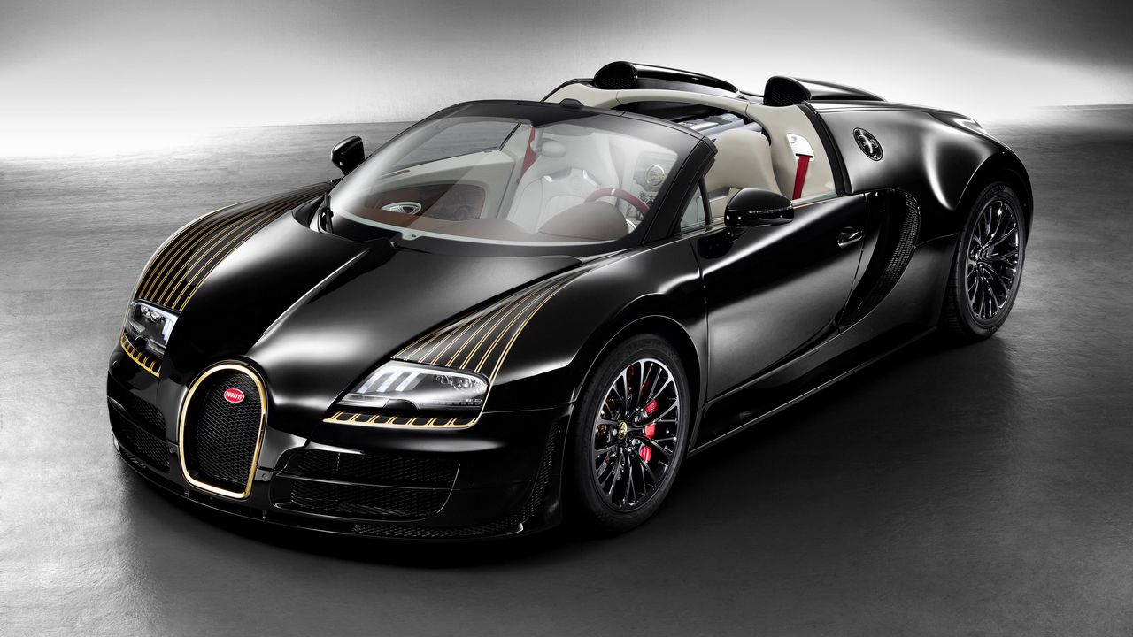 Wallpaper bugatti veyron, black bess, w16