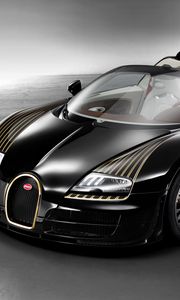 Preview wallpaper bugatti veyron, black bess, w16