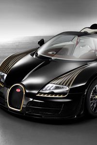 Preview wallpaper bugatti veyron, black bess, w16