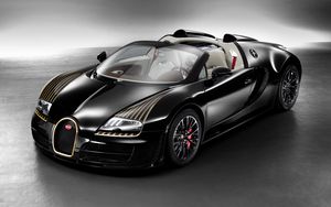 Preview wallpaper bugatti veyron, black bess, w16