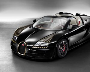 Preview wallpaper bugatti veyron, black bess, w16