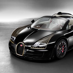 Preview wallpaper bugatti veyron, black bess, w16