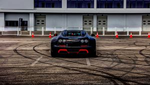 Preview wallpaper bugatti veyron, bugatti, sports car, rear view
