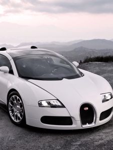 Preview wallpaper bugatti, veyron, cars, sport cars, white, hood, lights, suite