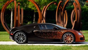 Preview wallpaper bugatti veyron, grand sport, venet, side view