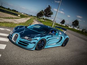 Preview wallpaper bugatti, veyron, super, sport, saphir bleu, supercar