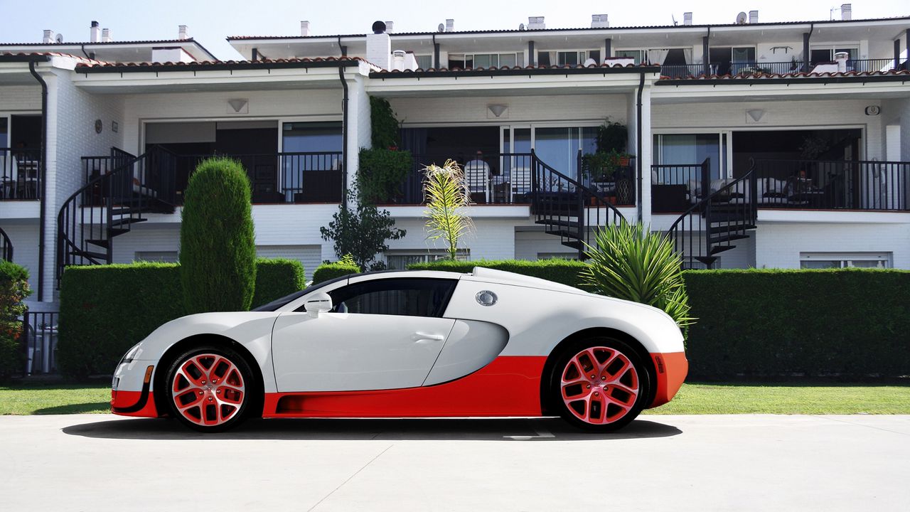 Wallpaper bugatti veyron supercar, white, red, hotel, bugatti