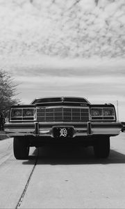 Preview wallpaper buick electra, buick, car, retro, bw, front view