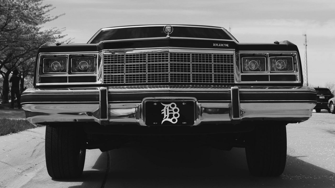 Wallpaper buick electra, buick, car, retro, bw, front view