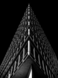 Preview wallpaper building, angle, architecture, minimalism, bw