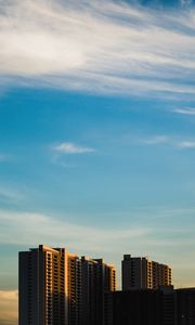 Preview wallpaper building, apartment, architecture, sunset, sky