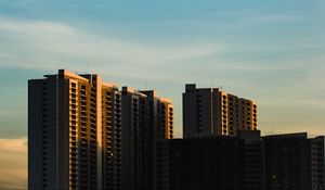 Preview wallpaper building, apartment, architecture, sunset, sky