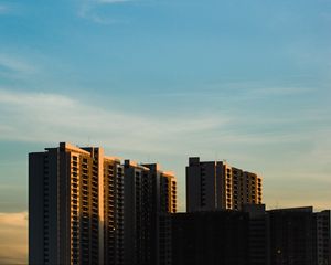 Preview wallpaper building, apartment, architecture, sunset, sky