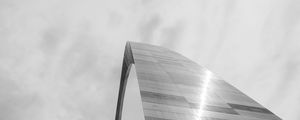 Preview wallpaper building, arch, metal, clouds, sky, bw