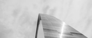 Preview wallpaper building, arch, metal, clouds, sky, bw