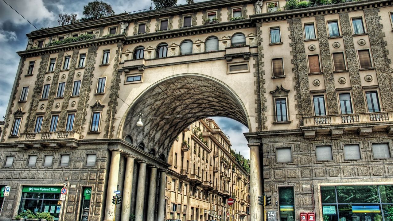 Wallpaper building, arch, stone, architecture, hdr