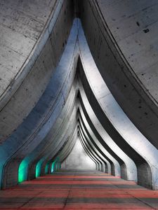 Preview wallpaper building, arches, glow, architecture