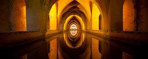 Preview wallpaper building, arches, water, reflection