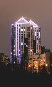 Preview wallpaper building, architecture, backlight, night, dark