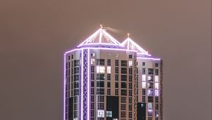 Preview wallpaper building, architecture, backlight, night, dark