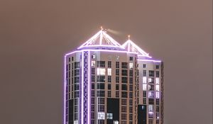 Preview wallpaper building, architecture, backlight, night, dark