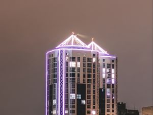 Preview wallpaper building, architecture, backlight, night, dark