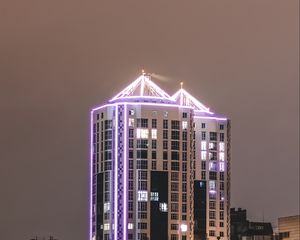 Preview wallpaper building, architecture, backlight, night, dark