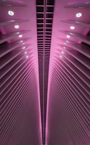 Preview wallpaper building, architecture, backlight, modern, purple