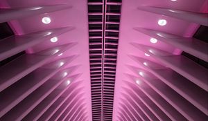Preview wallpaper building, architecture, backlight, modern, purple
