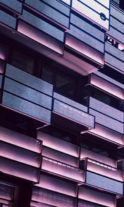 Preview wallpaper building, architecture, balconies, lighting