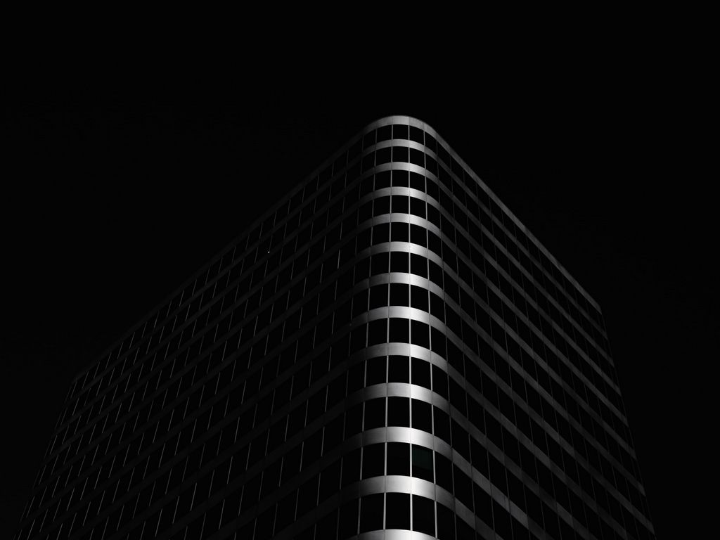 1024x768 Wallpaper building, architecture, black, dark