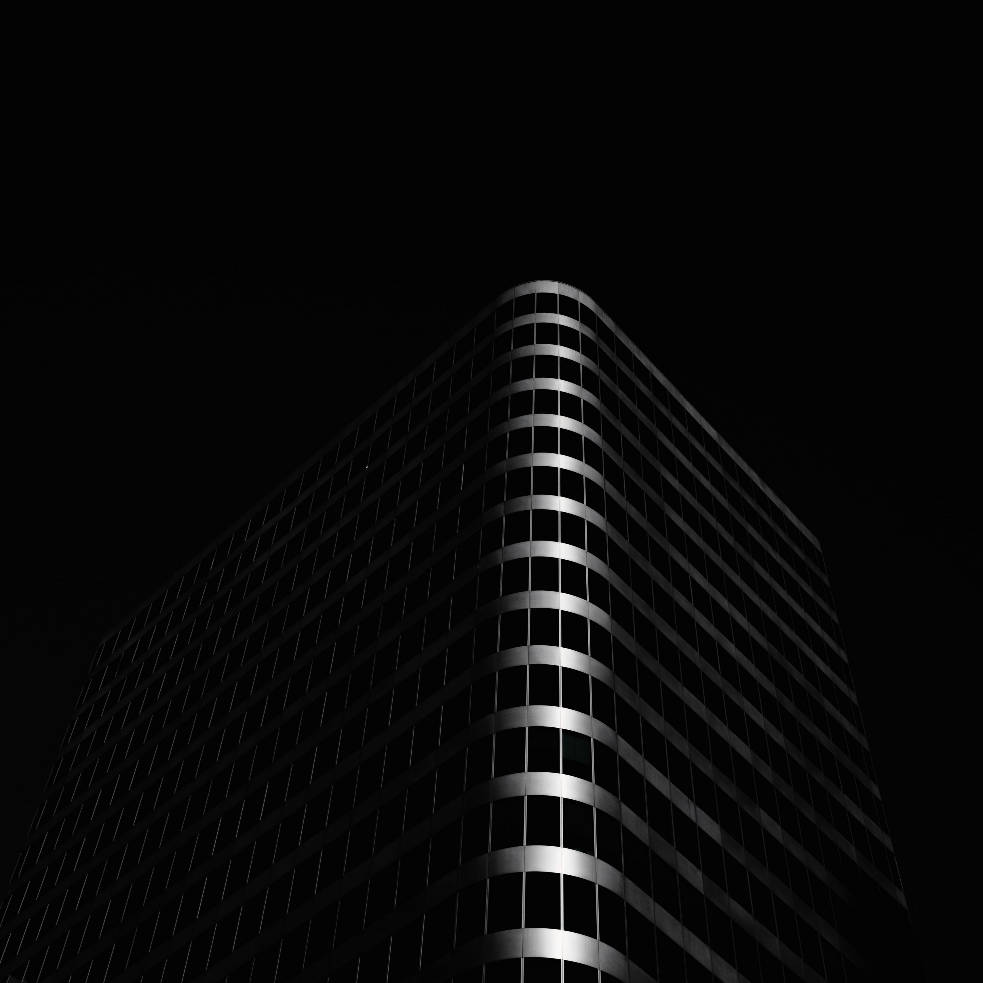 3415x3415 Wallpaper building, architecture, black, dark