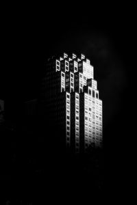 Preview wallpaper building, architecture, black and white, black