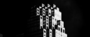 Preview wallpaper building, architecture, black and white, black