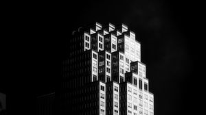 Preview wallpaper building, architecture, black and white, black