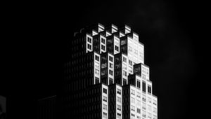 Preview wallpaper building, architecture, black and white, black