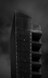 Preview wallpaper building, architecture, black and white, facade