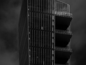 Preview wallpaper building, architecture, black and white, facade