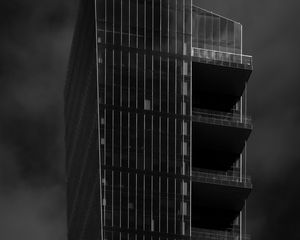 Preview wallpaper building, architecture, black and white, facade