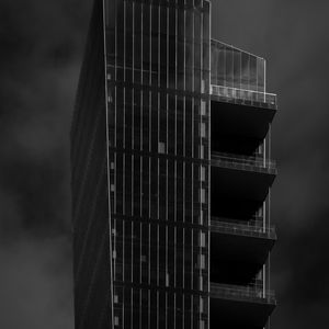 Preview wallpaper building, architecture, black and white, facade