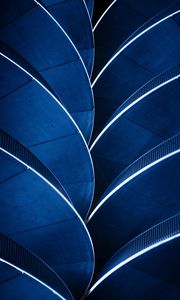 Preview wallpaper building, architecture, blue, backlighting, neon