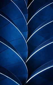 Preview wallpaper building, architecture, blue, backlighting, neon