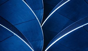 Preview wallpaper building, architecture, blue, backlighting, neon