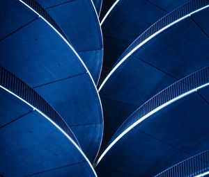 Preview wallpaper building, architecture, blue, backlighting, neon