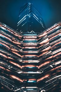 Preview wallpaper building, architecture, bottom view, night