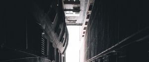Preview wallpaper building, architecture, bottom view, black and white