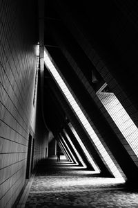 Preview wallpaper building, architecture, bw, corridor, dark